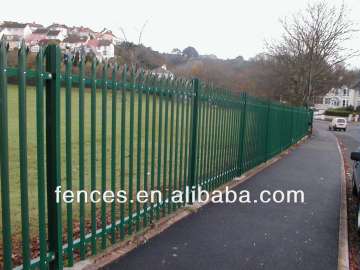 painted D type palisade steel fencing