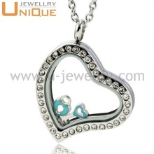 Gemstone frame locket pendant ,silver heart locket pendant jewelry