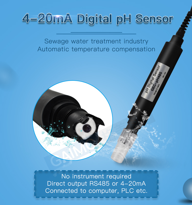 GEC-pH485 4-20mA Fish farming Digital hydroponic ph sensor