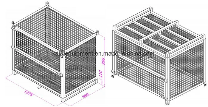 Warehouse Stackable Heavy Duty Metal Wire Mesh Pallet Container