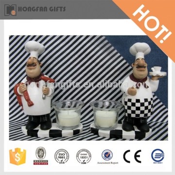 resin chef waiter decorative candle holder
