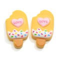 100Psc Sweet Popsicle Heart Love Flatback Resina Cabochon Juguetes para niños Summer Food Beads Charms Niños Slime Filler Diy Craft