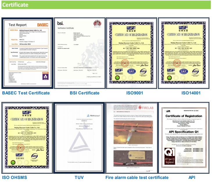 1 power cable certificte