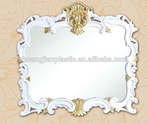 SJ-9186-2 16.7"x22.2" shinny white rectangle plastic mirror makeup