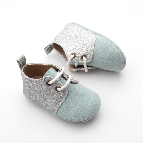 Glitter mjukt läder Unisex Baby Toddler Newborn Skor