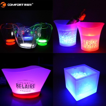 LED plastic multi color changing ice bucket, ice cooler for events