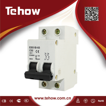2 poles mini types of electrical circuit breaker manufacturer