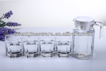 500ml octagonal glass jug set