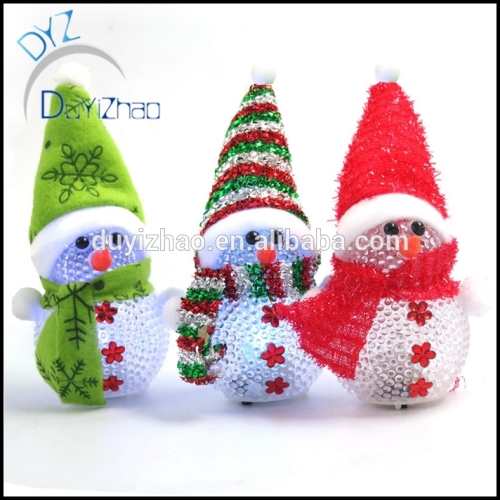 yiwu factory wholesale cheap hot sale LED christmas ornament snowman Christmas tree LED ornament