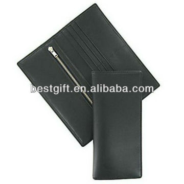 Fashion design wholesale cow leather slim wallets genuine leather wallets with zippered pocket