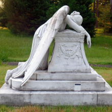 hand-carved reproduction white marble angels statue for Grief Statue