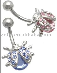 crystal ladybug belly button navel ring,belly ring, navel belly jewelry