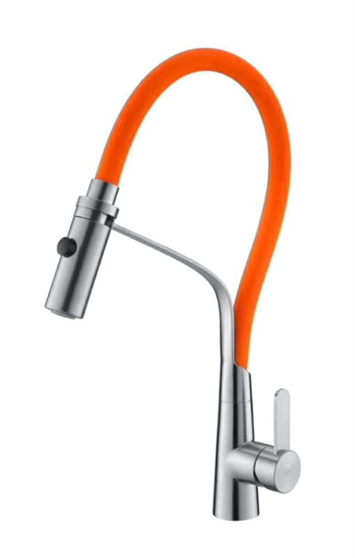 Orange Chrome Pull Out Kitchen Faucet