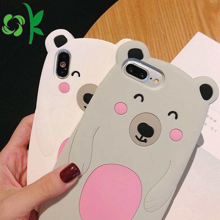 Cartoon Bear Shape Silicone Phone Case for IphoneXS