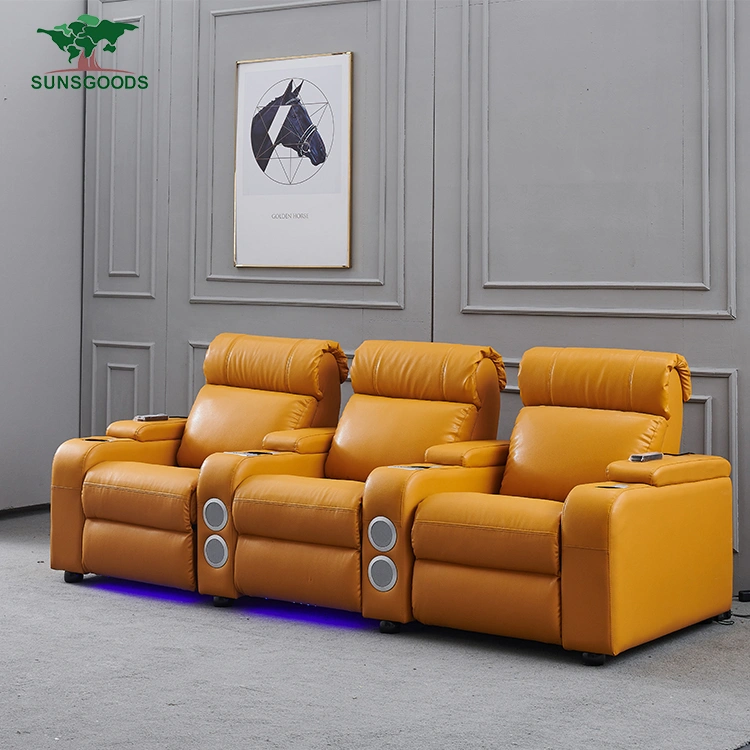 High Quality Theaters with Reclining Seats, Leather Recliner with Cup Holder