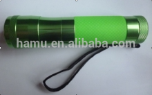 Green rubber aluminum flashlights