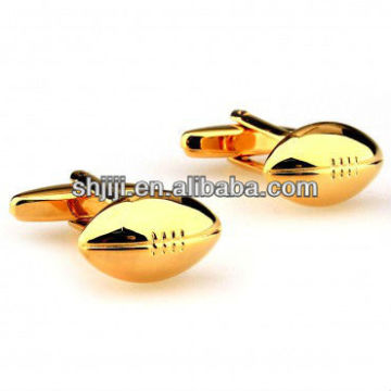 Man Clothing Brass Gold Soccer Metal Cufflinks Storage Case