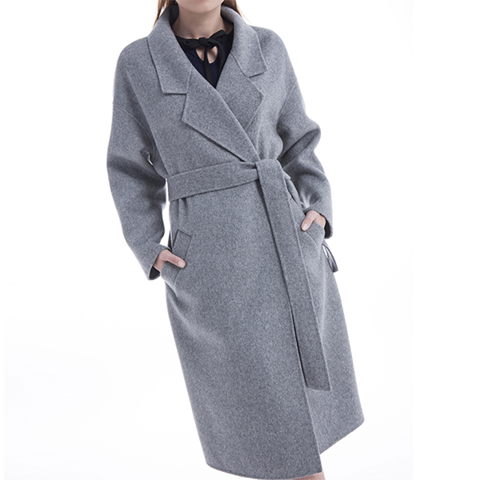 Background of the new grey cashmere overcoat