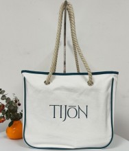 Canvas Tote Bag with Hemp Rope Handles