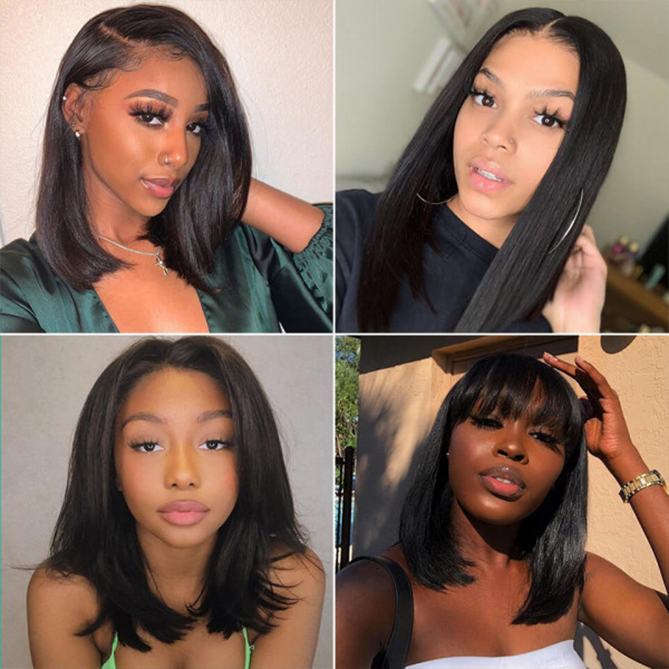 wholesale good quality wigs human hair lace front Brazilian bob wigs 4x4 closure and 13x4 lace front short human hair wigs