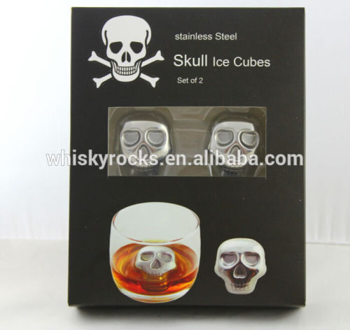 Whisky reusable stones metal skull ice cubes for drinks