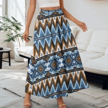 Latest Aztec Western Retro National Style Long Skirt for Women