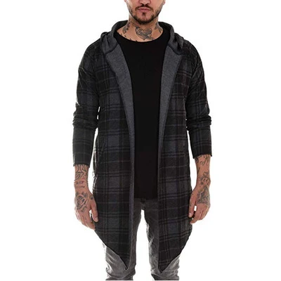 Simple Spring and Autumn Fashion Loose Plaid MID-Length Jacket
