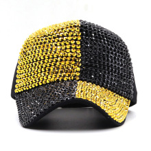 Two Tone Crystal Diamond Bling Rhinestone Snap Back Baseball Cap