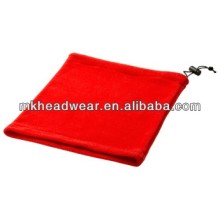 red cheap polar fleece hooded scarf