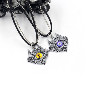 Evil Eyes Demon Skull Pendant Necklace - Punk Jewelry Gift for Men