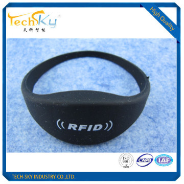 custom125khz tk4100 black rfid oblate silicone wristband