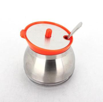 Stainless Steel Condiment Containers with Lids and Spoons