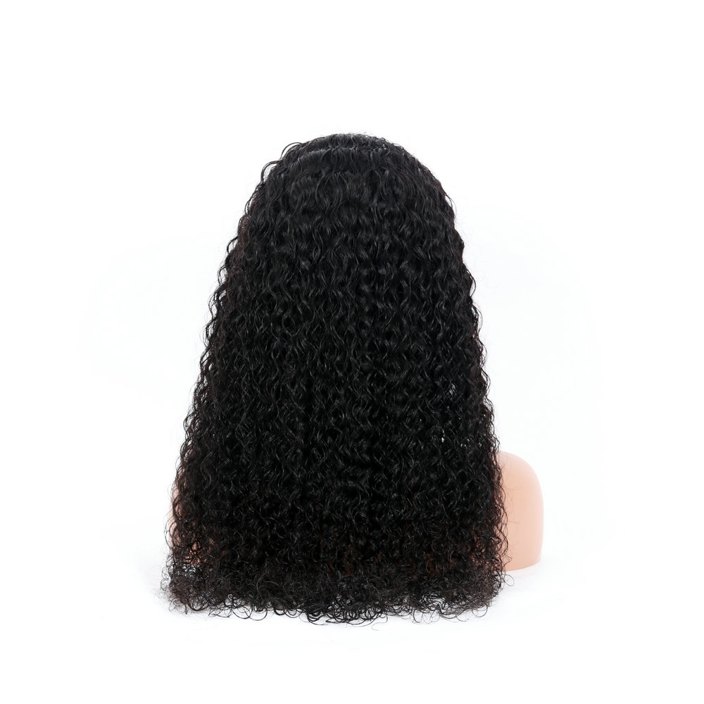 Kinky Curly Bundles with Headband Half Wig, human hair Wigs With Headband Attached