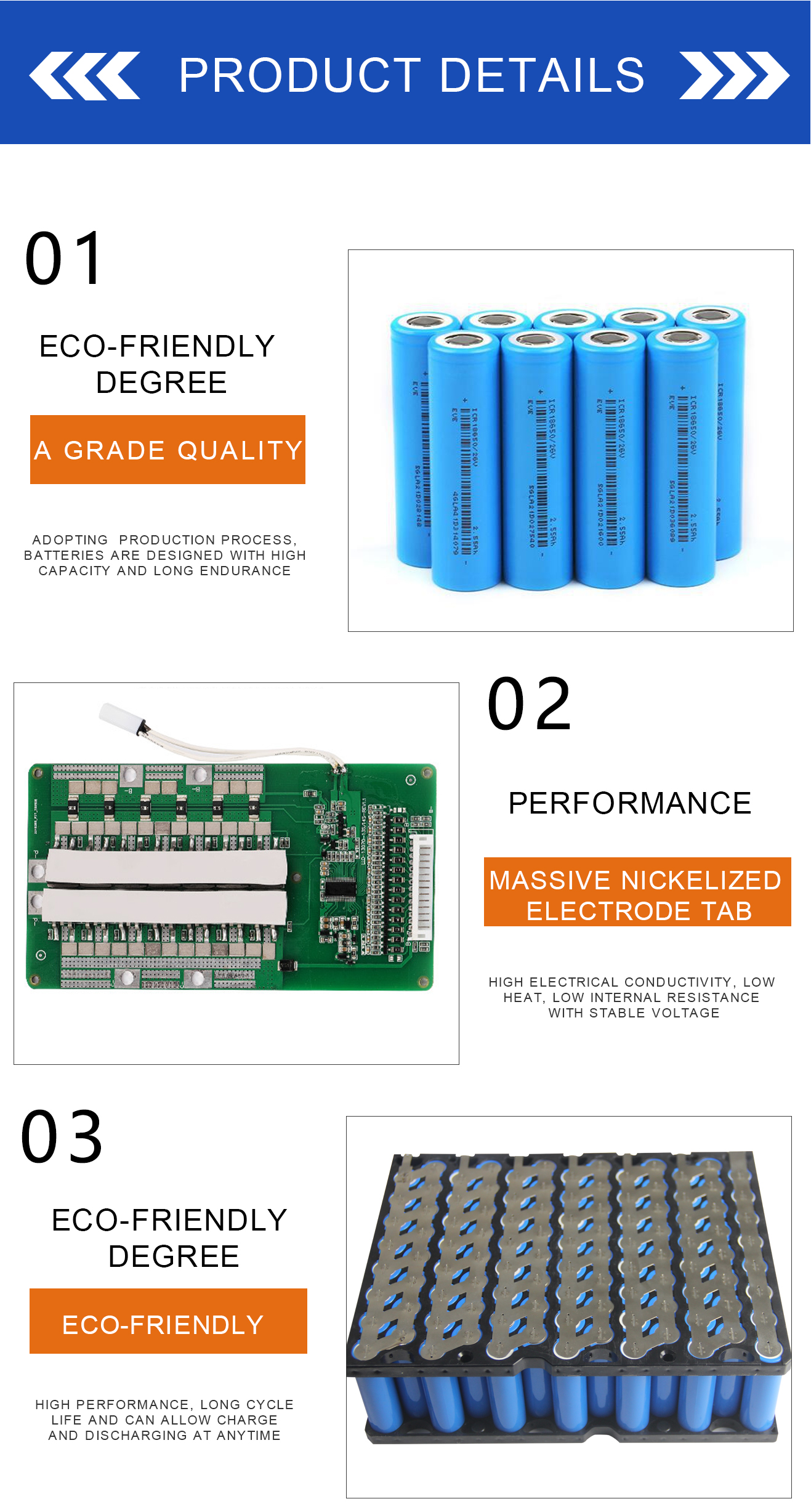 TAICO High quality Factory supply 1S6P protected li-ion 18650 3.7V 12000MAH