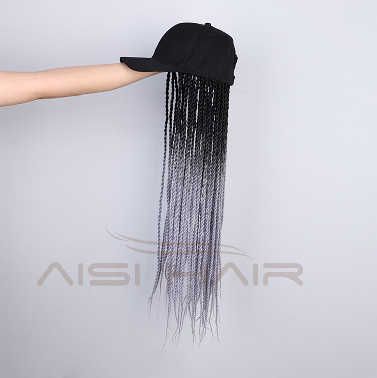 Aisi Hair Wholesale New Design Baseball Hat With Long Twist Box Braiding Hair Extension For Black Women Synthetic Hair Wigs