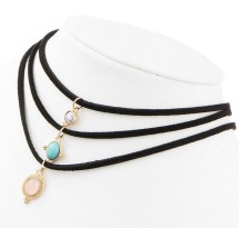 Fancy jewelry set resin rhinestone choker necklace set 3pcs