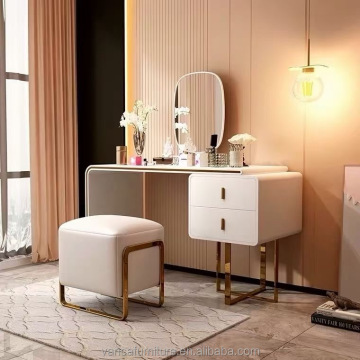 Modern Simple Bedroom Furniture: Dresser with Mirror and Stool