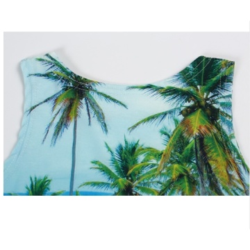 Coconut tree print sleeveless vest