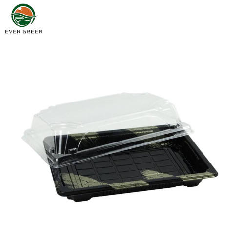 Japanese Disposable Black Plastic Sushi Togo Container