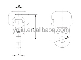 Hot-dip galvanized type W malleable iron Socket eye electric line power steel power fitting overhead lines fitting