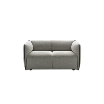 Compact Contemporary Grey Fabric Contract Double Sofa