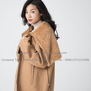 Women Cashmere Coat With Mink Fur