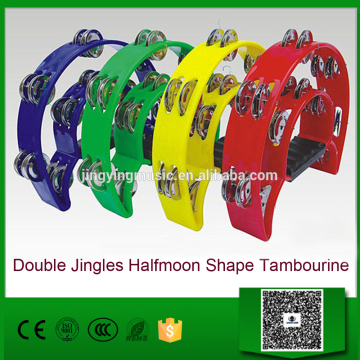 Double Jingles Halfmoon Shape Tambourine