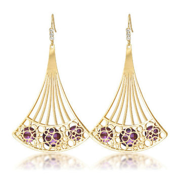 Party long skirt shaped drop earring