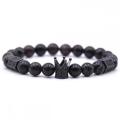 Asli Black Agate Lava Matt Stone Beads Gelang