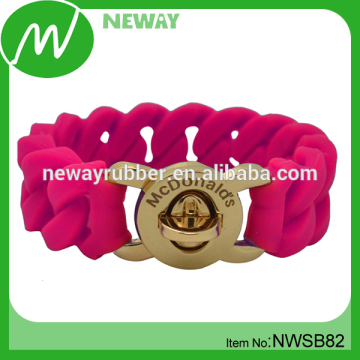 Personalized Cool Black Silicone Rubber Bracelet