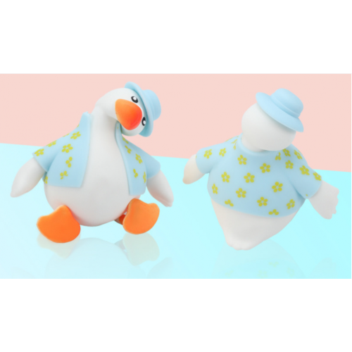 TPR soft duck toys in clothes