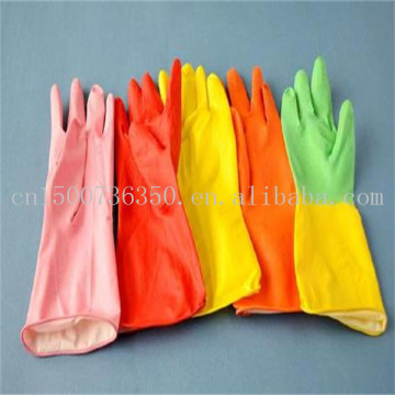 colored latex household gloves with sponge