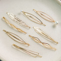 Ladies elegant pearl gold hairpin edge clip