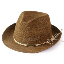 Best quality raffia straw raffia straw handmade crochet fedora hat